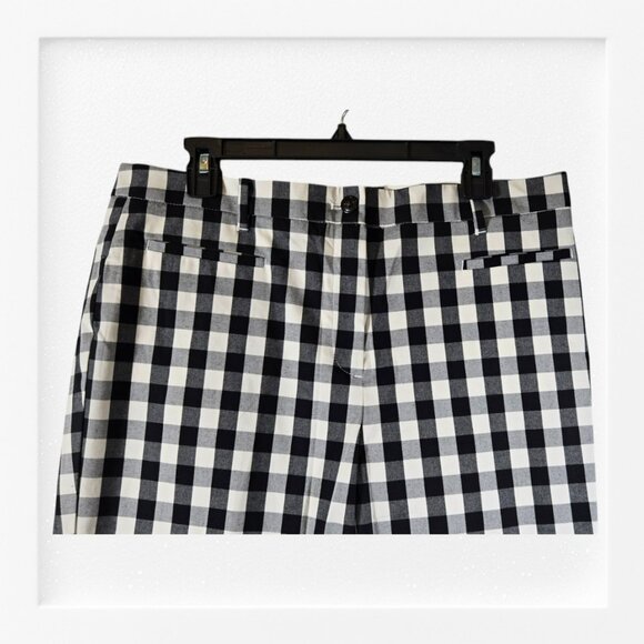 Ann Taylor The Crop In Curvy Size 14 Mid Rise Checkered Black White NWT - Picture 4 of 12